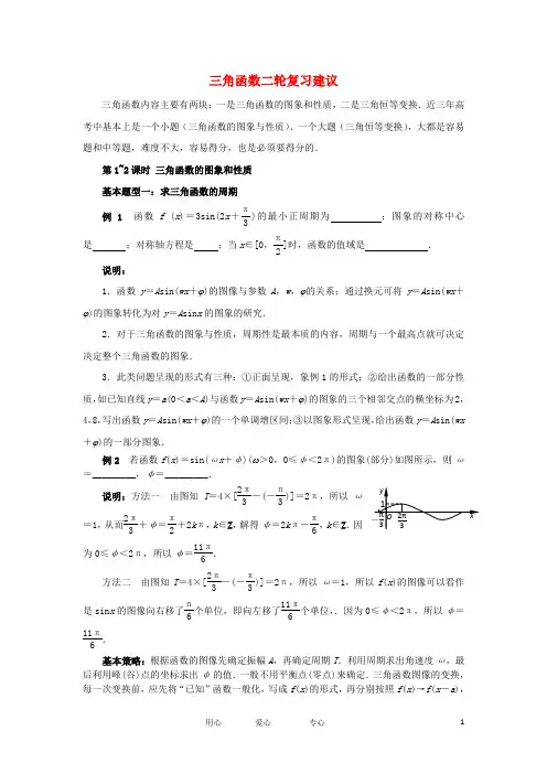 高三数学二轮专题复习 三角函数