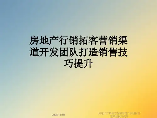房地产行销拓客营销渠道开发团队打造销售技巧提升
