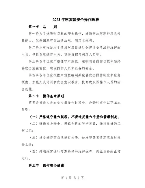 2023年吹灰器安全操作规程