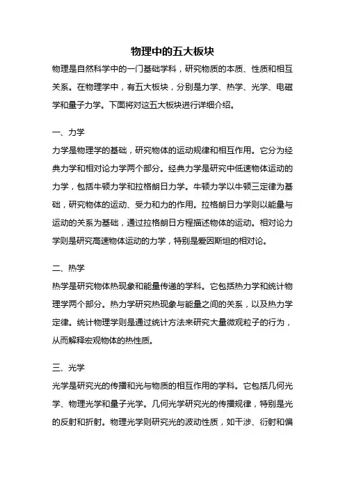 物理中的五大板块