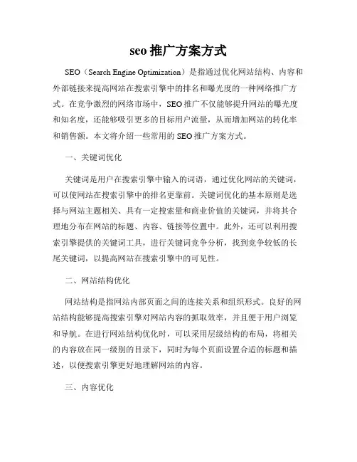 seo推广方案方式