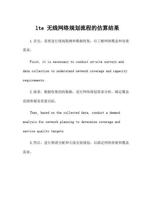 lte 无线网络规划流程的估算结果