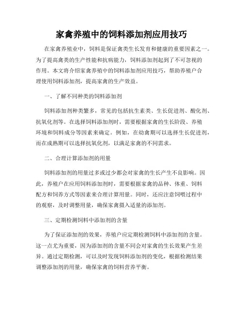 家禽养殖中的饲料添加剂应用技巧