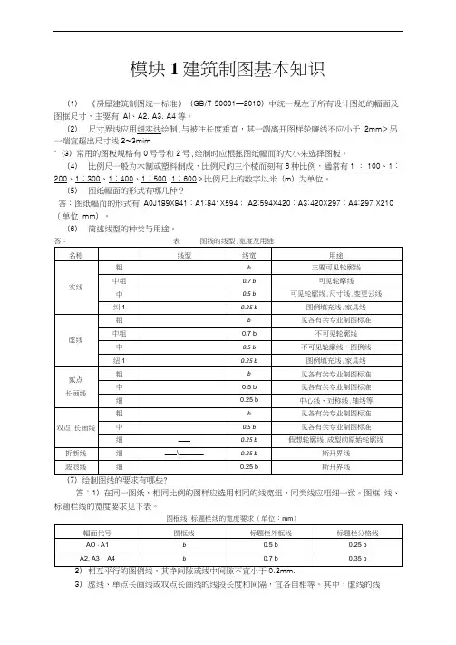 《建筑识图与构造》(上交大)课后习题与答案