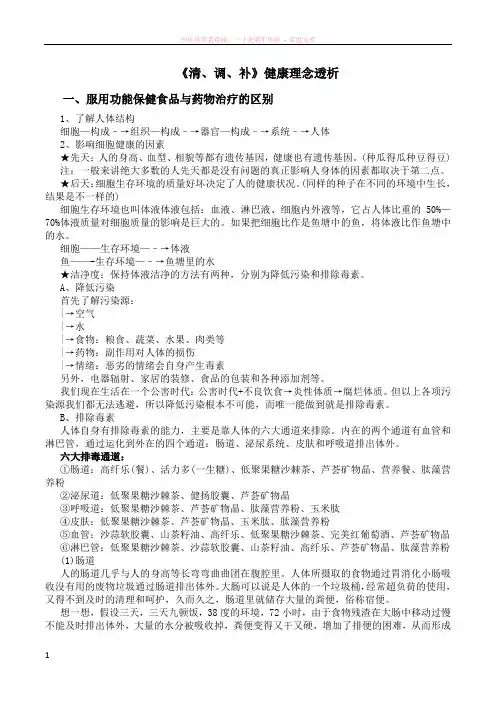 清、调、补健康理念透析