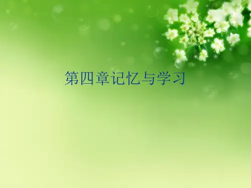 第四章记忆与学习优秀课件