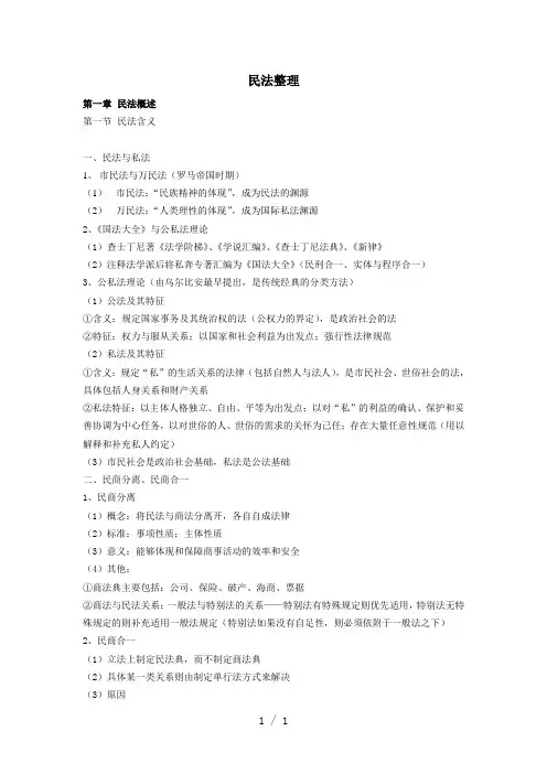 民法总论整理word版