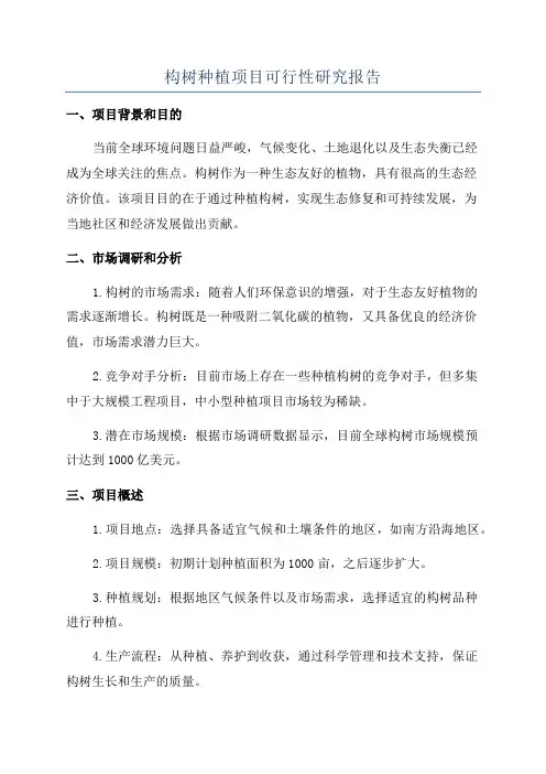 构树种植项目可行性研究报告