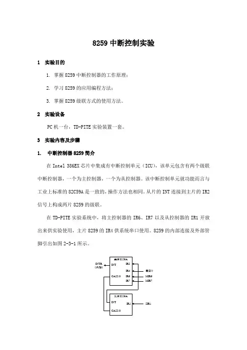 8259中断控制实验