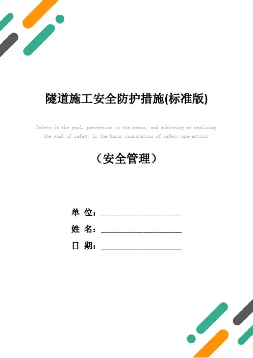 隧道施工安全防护措施(标准版)