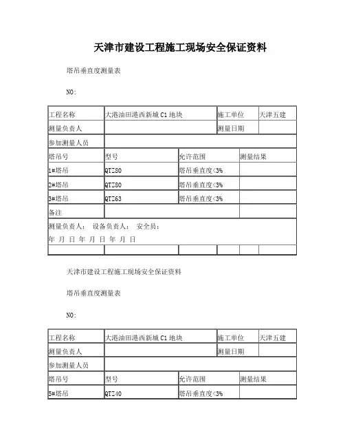 塔吊垂直度测量表