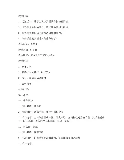 团结合作大学生团辅教案