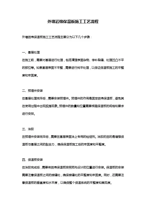 外墙岩棉保温板施工工艺流程
