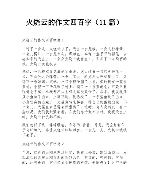 火烧云的作文四百字(11篇)