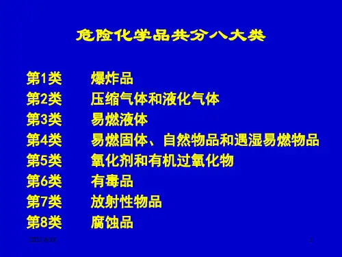 危险化学品共分八大类