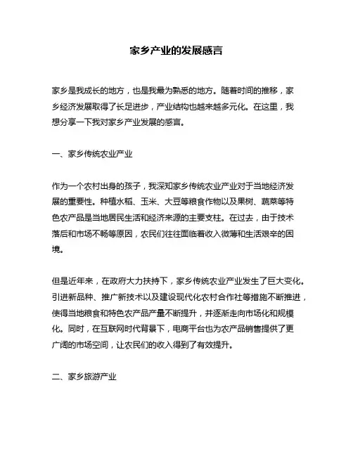 家乡产业的发展感言