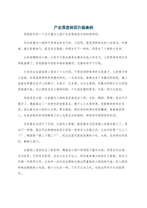 产业深度转型升级案例
