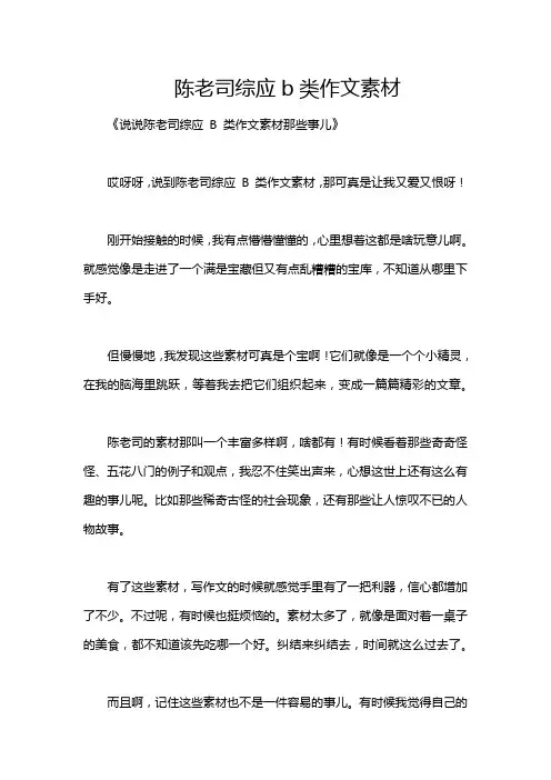 陈老司综应b类作文素材