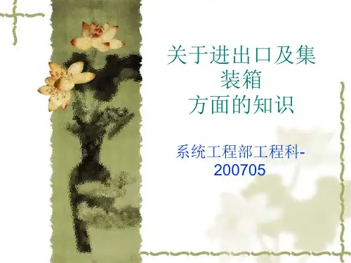 关于进出口及集装箱方面的知识精品PPT课件