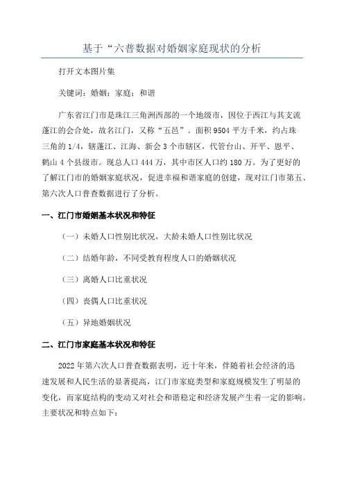 基于“六普数据对婚姻家庭现状的分析