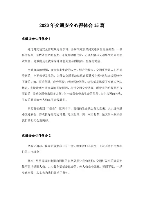 2023年交通安全心得体会15篇_1