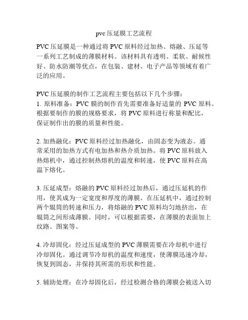 pvc压延膜工艺流程