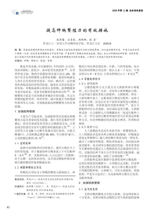 提高种鹅繁殖力的有效措施