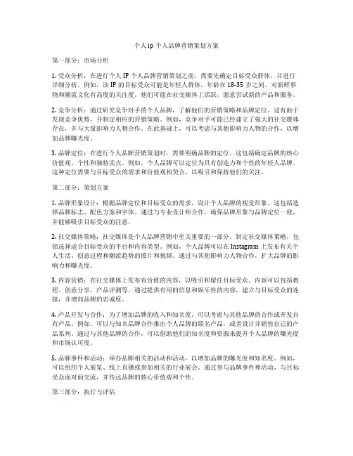 个人ip个人品牌营销策划方案