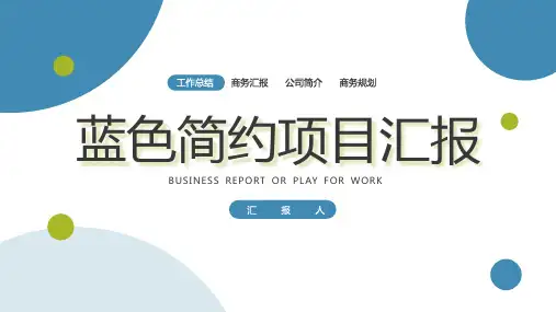 蓝色简约项目汇报PPT模板
