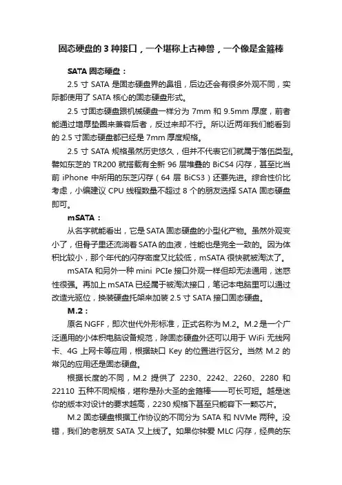 固态硬盘的3种接口，一个堪称上古神兽，一个像是金箍棒