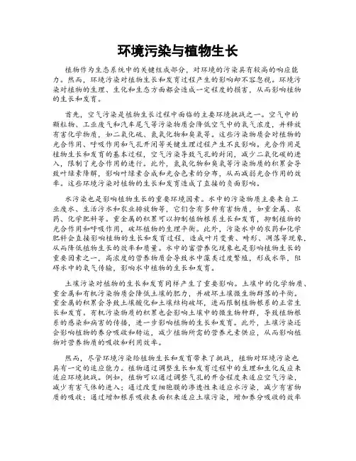 环境污染与植物生长