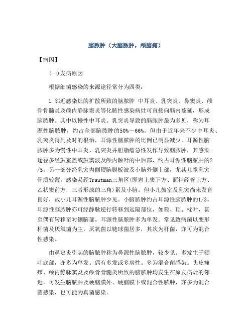 脑脓肿(大脑脓肿,颅脑痈)
