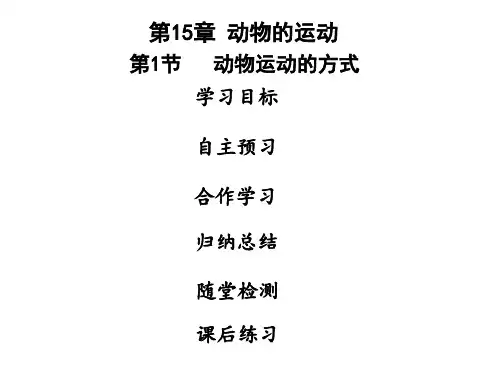 北师大版生物八年级上册第5单元第15章第1节动物运动的方式 (2)