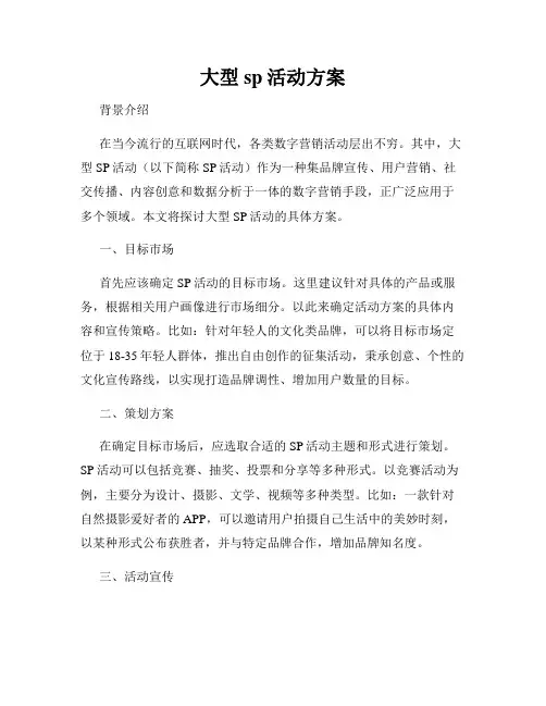 大型sp活动方案