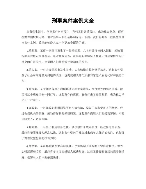 刑事案件案例大全