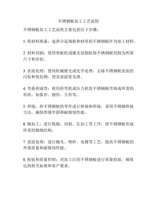 不锈钢板加工工艺流程