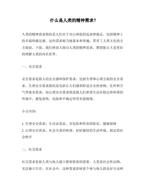 什么是人类的精神需求？