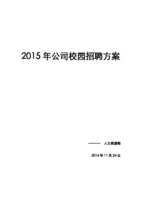 2015年校园招聘方案