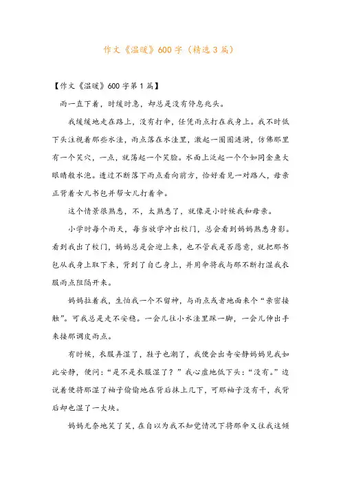 作文《温暖》600字(精选3篇)