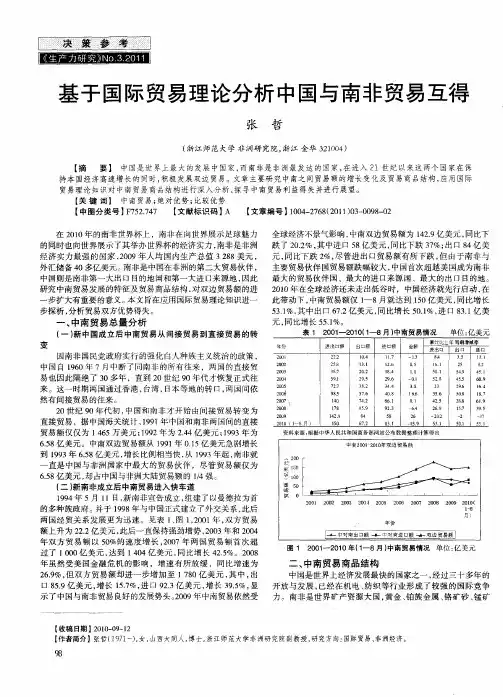 基于国际贸易理论分析中国与南非贸易互得