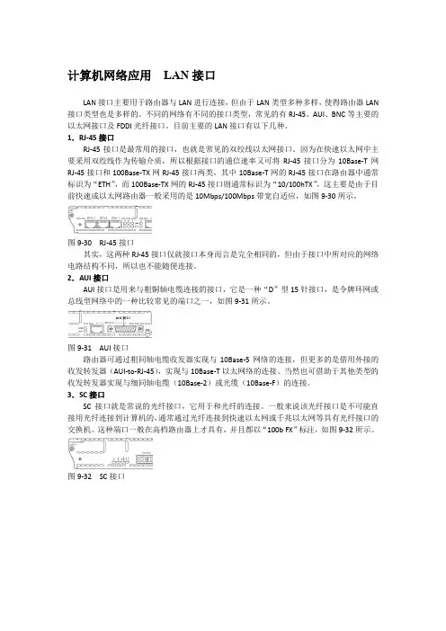 计算机网络应用  LAN接口