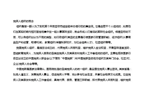 残疾人组织的概念