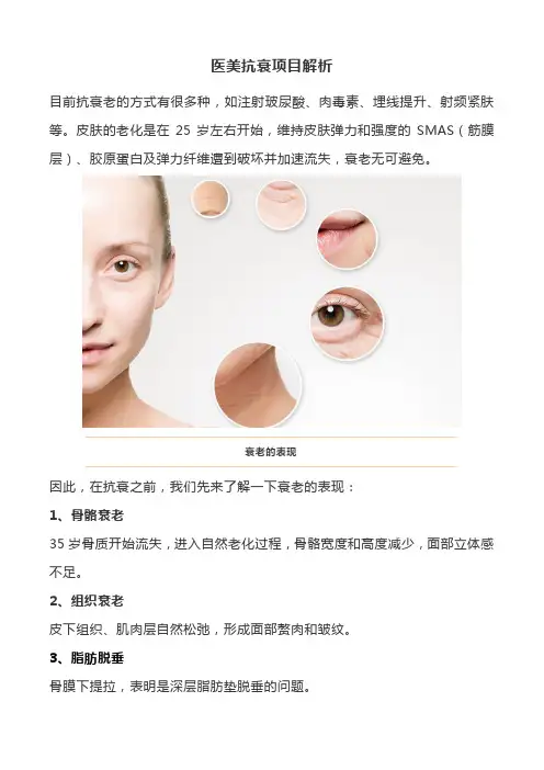 医美抗衰项目解析