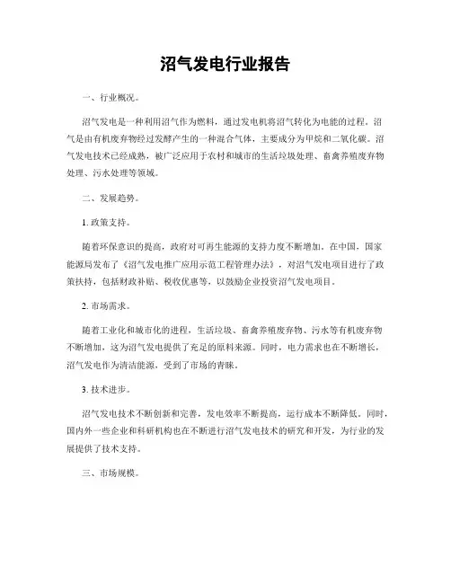 沼气发电行业报告