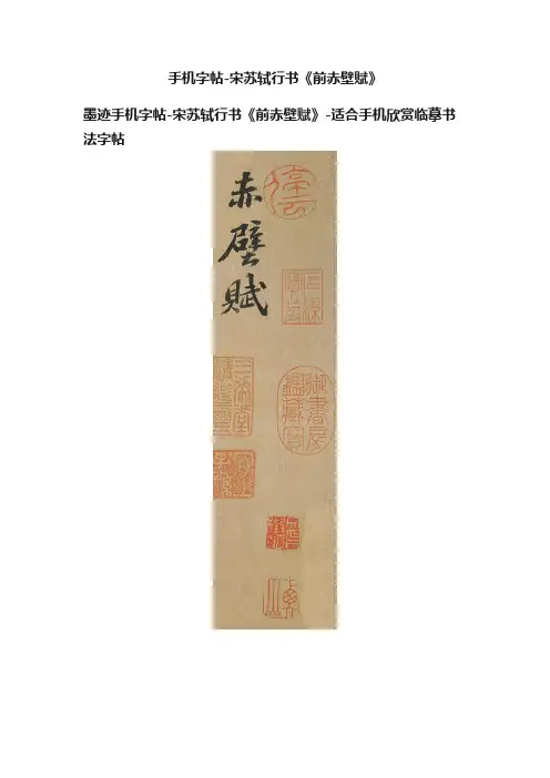 手机字帖-宋苏轼行书《前赤壁赋》