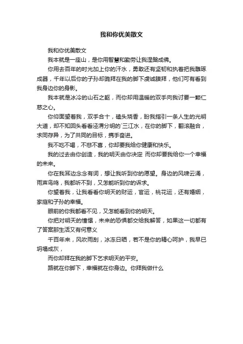 我和你优美散文