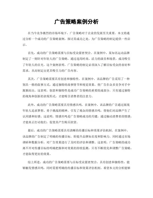 广告策略案例分析
