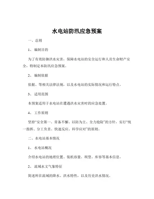 水电站防汛应急预案
