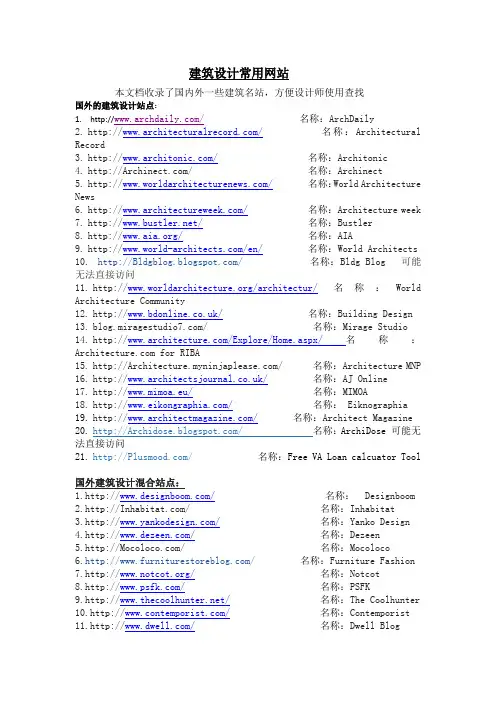 建筑设计网站大全