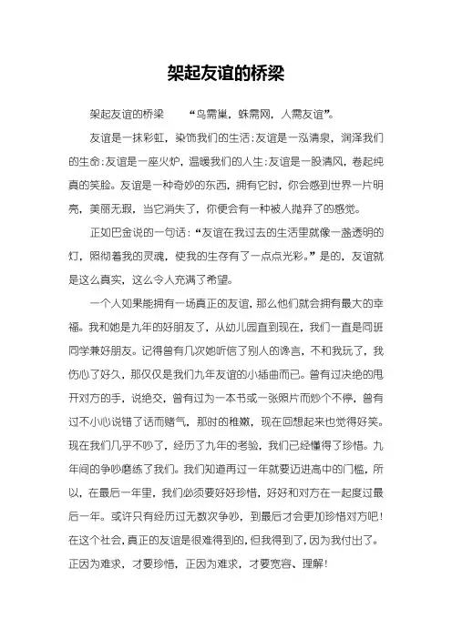 架起友谊的桥梁